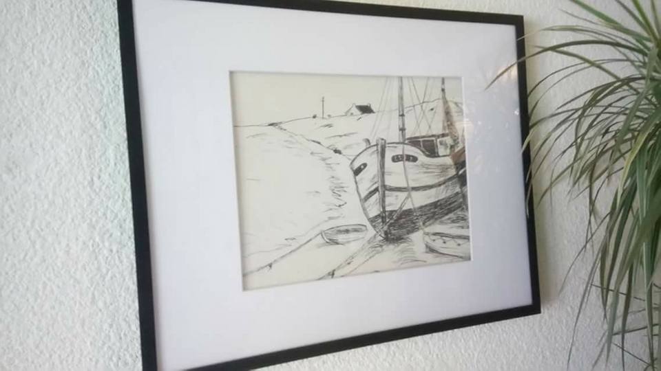 Bateau en noir et blanc